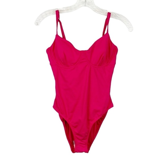 Andie One Piece Swimsuit Women's M NEHI Pink Bermuda Demi Underwire NWT 7746 - Picture 3 of 16
